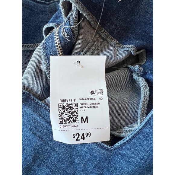 FOREVER 21 DENIM MINI TANK DRESS Size M Blue - Picture 8 of 9